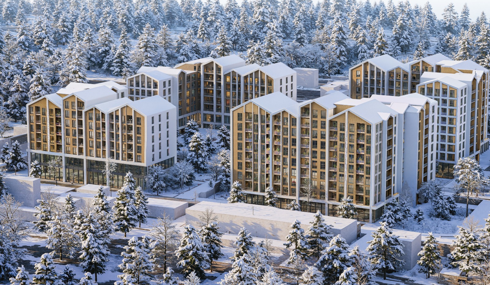 Qusar mountain residence at dusk